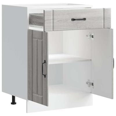 Keuken onderkast Lucca bewerkt hout grijs sonoma eikenkleur Keuken onderkast Lucca bewerkt hout grijs sonoma eikenkleur