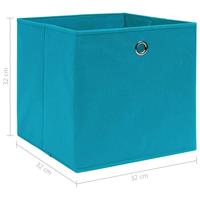 Opbergboxen 10 st 32x32x32 cm stof babyblauw - thumbnail