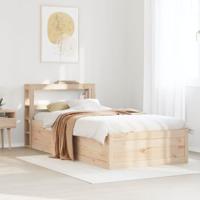 Bedframe met hoofdbord massief grenenhout 90x190 cm - thumbnail