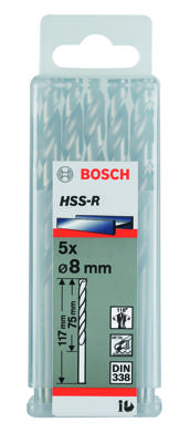 Bosch Accessories 2608597255 HSS Metaal-spiraalboor 8 mm Gezamenlijke lengte 79 mm Rollenwals DIN 1897 Cilinderschacht 5 stuk(s) Bosch Accessories 2608597255 HSS Metaal-spiraalboor 8 mm Gezamenlijke lengte 79 mm Rollenwals DIN 1897 Cilinderschacht 5 stuk(s)