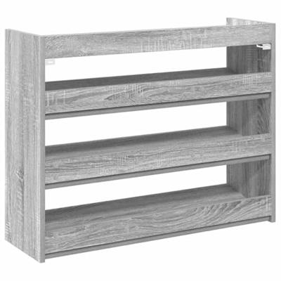 VidaXL Schoenenrek 80x25x62 cm bewerkt hout grijs sonoma eikenkleur VidaXL Schoenenrek 80x25x62 cm bewerkt hout grijs sonoma eikenkleur