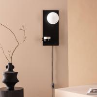 Nohr Wandlamp 'Damara' Met wandplankje, kleur Zwart - thumbnail
