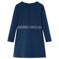 Kinderjurk met lange mouwen hertenprint 104 marineblauw - thumbnail