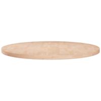 Tafelblad rond 70x2,5 cm onbehandeld massief eikenhout - thumbnail