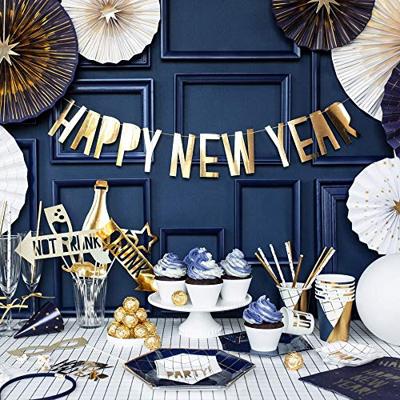 Letter Banner Happy New Year Goud