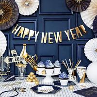 Letter Banner Happy New Year Goud - thumbnail