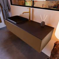 Badkamermeubelset Mondiaz Erin 120 cm met 1 Lade met RIDGE Wastafel Links Urban met 1 kraangat Greeploos Mat Rust - thumbnail