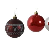 Kerstballen Home ESPRIT Rood Zilverkleurig Polyethyleen 21,5 x 21,5 x 22,5 cm (15 Onderdelen) - thumbnail