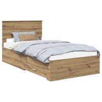 Bedframe met hoofdeinde Artisan Eiken 100 x 200 cm Bewerkt hout - thumbnail