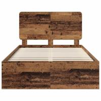 Bedframe met hoofdeinde Oudhout 120 x 200 cm Massief grenenhout - thumbnail