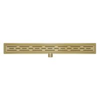 Wiesbaden douchegoot met flens en rooster 70 x 7 cm geborsteld messing - thumbnail