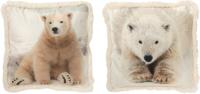 Kussen ijsbeer polyester wit/beige s 40x40x15 cm 1 stuk Jolipa - Hortus - thumbnail