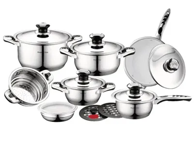 Royalty Line Steelpannen Roestvrij Staal - 16 stuks Royalty Line Steelpannen Roestvrij Staal - 16 stuks