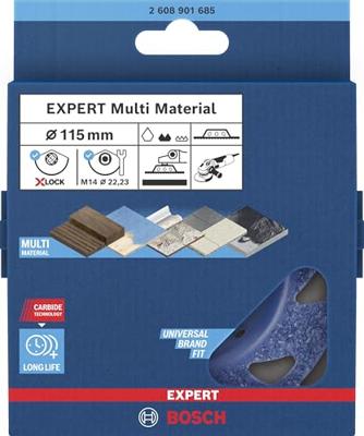 Bosch Accessoires EXPERT Multi Material carbide Slijpkop medium | plat | X-LOCK | 115 mm | 22,23 mm - 2608901685