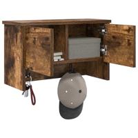 Wandgemonteerde kapstok met plank Gerookt eiken 50 x 20 x 30 cm - thumbnail