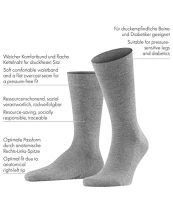 FALKE Sensitive London Heren Sokken - Diabetes sokken - Anti knel katoenen kousen