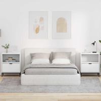 Nachtkastjes met lade 2 pcs Wit 49 x 36 x 61 cm Bewerkt hout - thumbnail