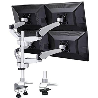 SpeaKa Professional SP-3957076 Flex Monitor-tafelbeugel Aantal monteerbare displays: 4 Display(s) 25,4 cm (10) - 68,6 cm (27) Zwart, Zilver In hoogte