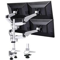 SpeaKa Professional SP-3957076 Flex Monitor-tafelbeugel Aantal monteerbare displays: 4 Display(s) 25,4 cm (10) - 68,6 cm (27) Zwart, Zilver In hoogte - thumbnail