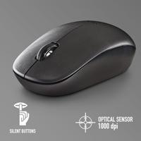Wireless muis NGS SILENT MOUSE Zwart 1000 dpi (1 Stuks) - thumbnail