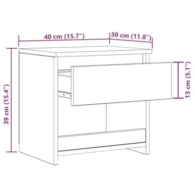 Nachtkastje 40x30x39 cm bewerkt hout oud houtkleurig Nachtkastje 40x30x39 cm bewerkt hout oud houtkleurig