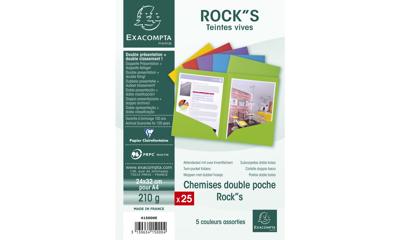Exacompta dossiermap Rock's 210 voor ft A4 of A3, pak van 25 stuks in geassorteerde kleuren Exacompta dossiermap Rock's 210 voor ft A4 of A3, pak van 25 stuks in geassorteerde kleuren