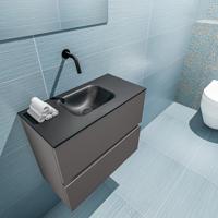 MONDIAZ ADA 60cm toiletmeubel dark grey. LEX wastafel urban midden zonder kraangat - thumbnail