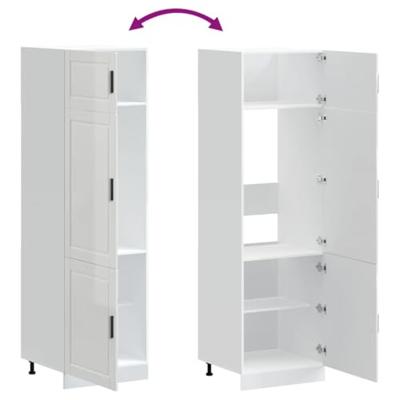 Keukenkast Porto bewerkt hout hoogglans wit