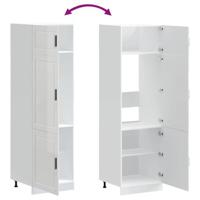 Keukenkast Porto bewerkt hout hoogglans wit - thumbnail