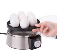 Cloer 6070 Eierkoker voor 7 Eieren 15x21x18 cm 435W Zwart/Zilver RVS - thumbnail