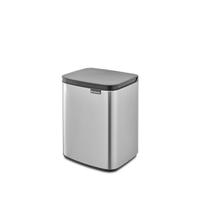 Brabantia Bo afvalemmer 7 liter met kunststof binnenemmer matt steel fingerprint proof - thumbnail