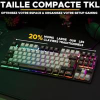 Gaming toetsenbord - The G-Lab - KEYZ CAESIUM - RGB - Grijs & Zwart - TKL - thumbnail