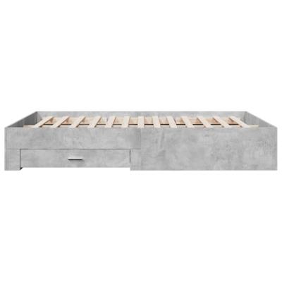 Bedframe met lades bewerkt hout betongrijs 150x200 cm