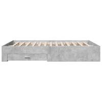 Bedframe met lades bewerkt hout betongrijs 150x200 cm - thumbnail