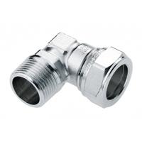 Bonfix knelkoppeling - knie - buitendraad - 3/4 x 22mm - Vertint Messing - thumbnail