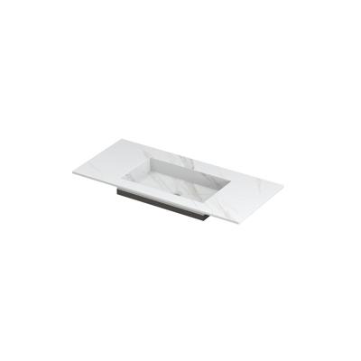 INK Post Wastafel Keramische Slab Envelop Bak Midden Zonder Kraangat - 1000x450x10 mm - Calacatta Mat
