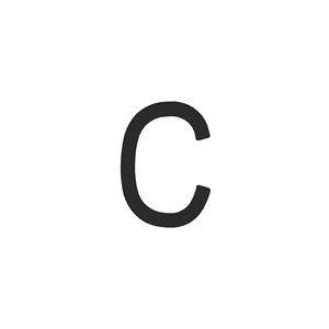 Huisletter C 100mm rvs zwart Huisletter C 100mm rvs zwart