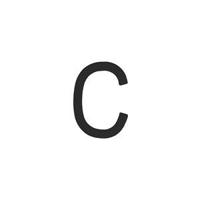 Huisletter C 100mm rvs zwart - thumbnail