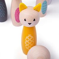 Bigjigs houten kegelspel dierfiguren - thumbnail