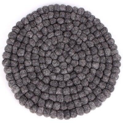 Vilten Onderzetter Mini Ballen Antraciet (Rond)