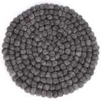 Vilten Onderzetter Mini Ballen Antraciet (Rond) - thumbnail