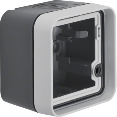 Berker Opbouwbak 1-voudig grijs