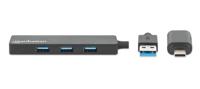 Manhattan 180863 USB 3.2 Gen 1-hub 4 poorten Zwart - thumbnail