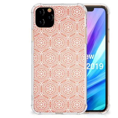 Apple iPhone 11 Pro Max Doorzichtige Silicone Hoesje Pattern Orange Apple iPhone 11 Pro Max Doorzichtige Silicone Hoesje Pattern Orange