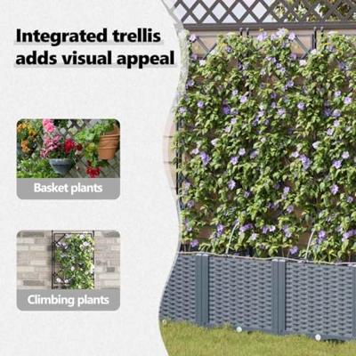 VidaXL Tuin bloempot 3 pcs licht grijs staal