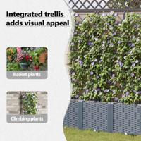 Tuin Bloempot 3 pcs Licht Grijs Staal - thumbnail