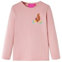 Kindershirt met lange mouwen eekhoornprint 128 lichtroze - thumbnail