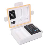 Bewaarbox voor camera accu's en geheugenkaarten - voor o.a. Canon LP-E8, Nikon EN-EL14 en Panasonic DMW-BLC12 - thumbnail