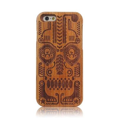iPhone 6 & 6S Tribal Totem patroon deelbaar Houten back cover Hoesje iPhone 6 & 6S Tribal Totem patroon deelbaar Houten back cover Hoesje