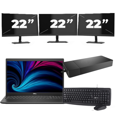 Dell Latitude 3520 - Intel Core i5-11e Generatie - 15 inch - 16GB RAM - 256GB SSD - Windows 11 Home + 3x 22 inch Monitor Dell Latitude 3520 - Intel Core i5-11e Generatie - 15 inch - 16GB RAM - 256GB SSD - Windows 11 Home + 3x 22 inch Monitor